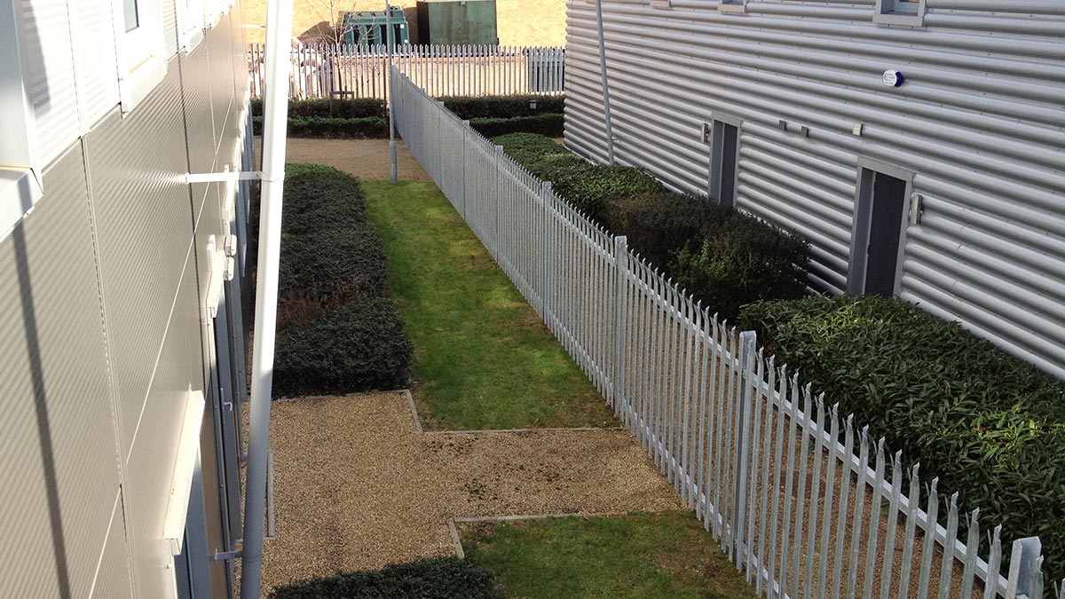New steel palisade security fence - Andover - South Coast Fencing