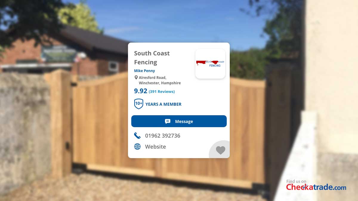 South coast fencing checkatrade rating 2020