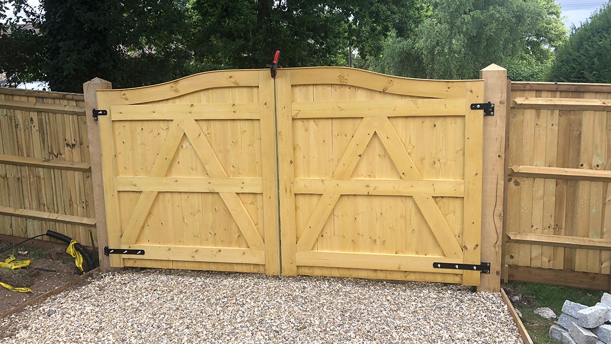 Softwood driveway gates and fencing, Alresford