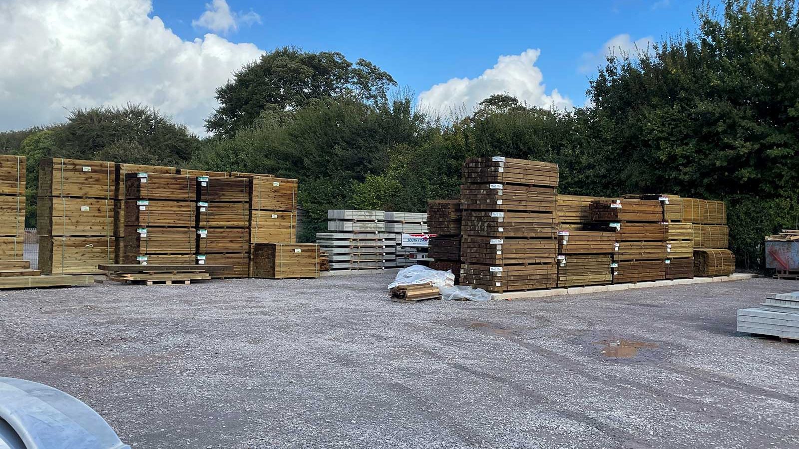 Wooden fencing panels and posts in stock at our Winchester yard